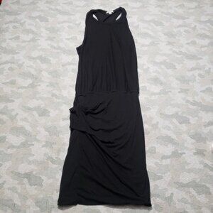 James Perse Blouson Dress Womens 3 Black Racer Back Ruched Tank